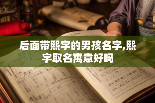 后面带熙字的男孩名字,熙字取名寓意好吗 后面带熙字的男孩名字,熙字取名寓意好吗
