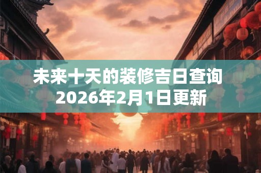 未来十天的装修吉日查询 2026年2月1日更新