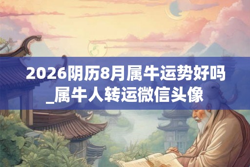 2026阴历8月属牛运势好吗_属牛人转运微信头像 2026阴历8月属牛运势好吗_属牛人转运微信头像