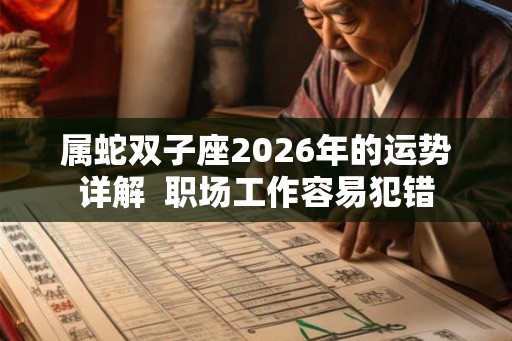 属蛇双子座2026年的运势详解  职场工作容易犯错