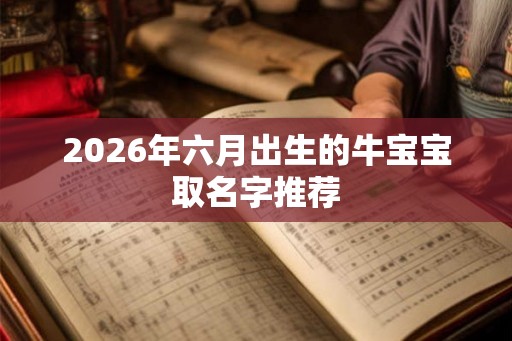 2026年六月出生的牛宝宝取名字推荐