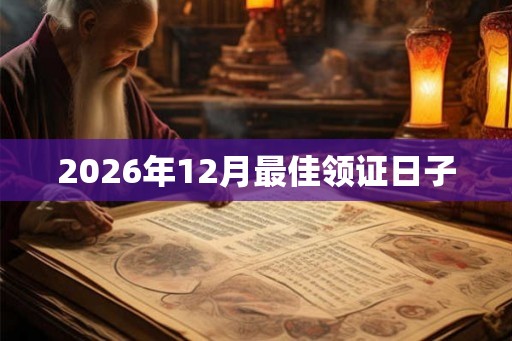 2026年12月最佳领证日子