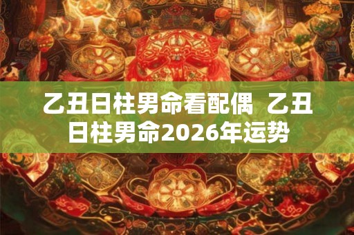 乙丑日柱男命看配偶  乙丑日柱男命2026年运势