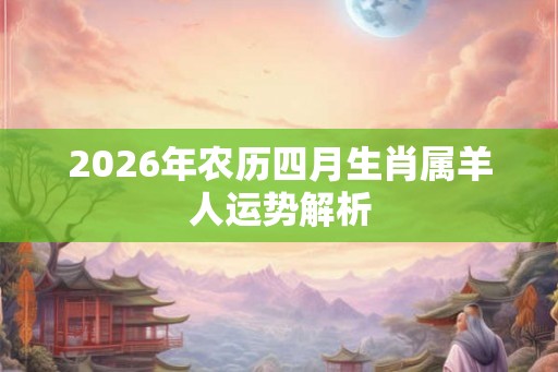 2026年农历四月生肖属羊人运势解析