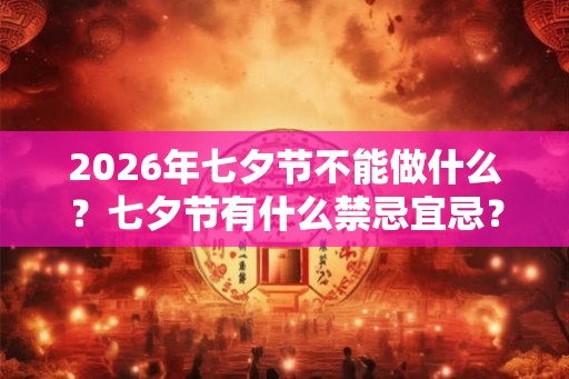 2026年七夕节不能做什么？七夕节有什么禁忌宜忌？