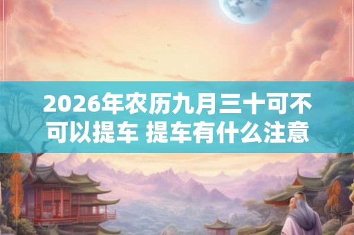 2026年农历九月三十可不可以提车 提车有什么注意点