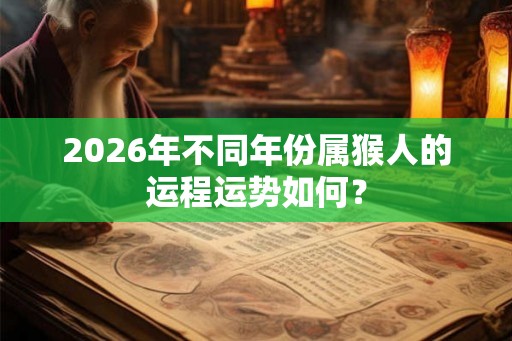 2026年不同年份属猴人的运程运势如何？