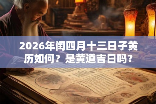 2026年闰四月十三日子黄历如何？是黄道吉日吗？