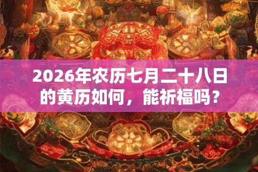 2026年农历七月二十八日的黄历如何，能祈福吗？