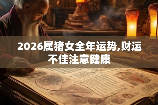 2026属猪女全年运势,财运不佳注意健康