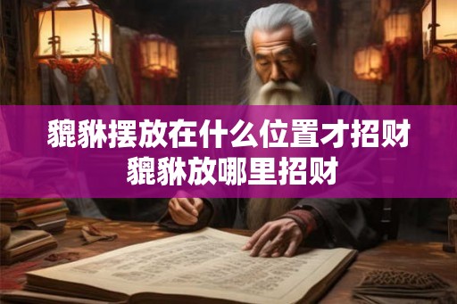 貔貅摆放在什么位置才招财 貔貅放哪里招财