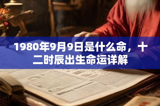 1980年9月9日是什么命，十二时辰出生命运详解