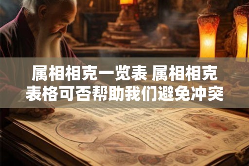 属相相克一览表 属相相克表格可否帮助我们避免冲突