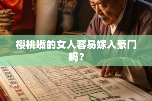 樱桃嘴的女人容易嫁入豪门吗？