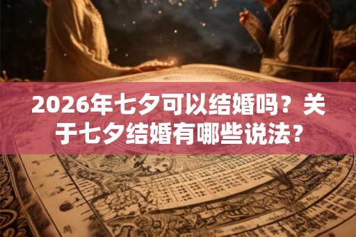 2026年七夕可以结婚吗？关于七夕结婚有哪些说法？