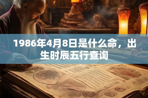 1986年4月8日是什么命，出生时辰五行查询