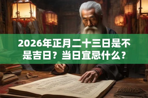 2026年正月二十三日是不是吉日？当日宜忌什么？
