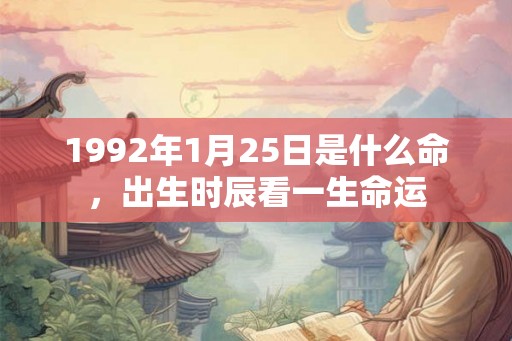 1992年1月25日是什么命,出生时辰看一生命运 1992年1月25日是什么命,出生时辰看一生命运