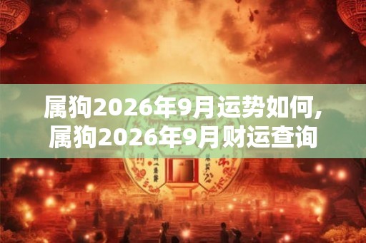 属狗2026年9月运势如何,属狗2026年9月财运查询