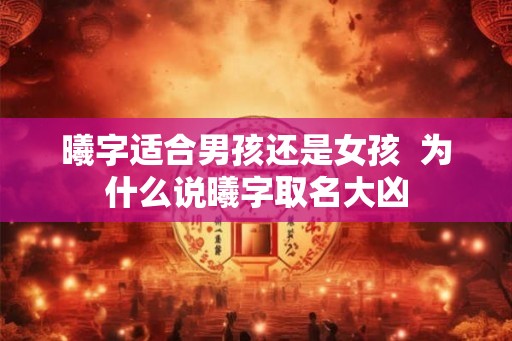 曦字适合男孩还是女孩  为什么说曦字取名大凶