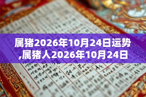 属猪2026年10月24日运势,属猪人2026年10月24日财运,生肖猪2026年10月24日运势