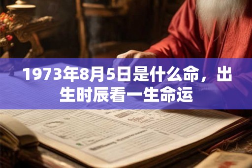 1973年8月5日是什么命，出生时辰看一生命运