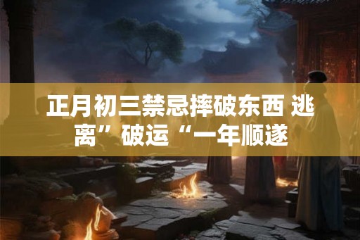 正月初三禁忌摔破东西 逃离”破运“一年顺遂