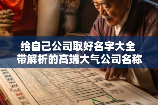 给自己公司取好名字大全 带解析的高端大气公司名称