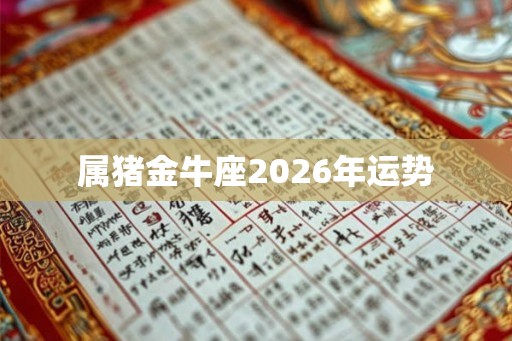 属猪金牛座2026年运势