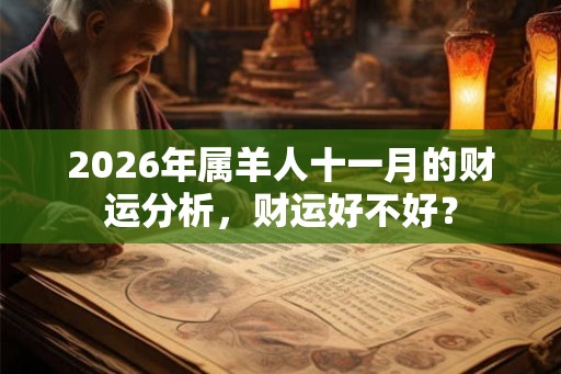 2026年属羊人十一月的财运分析，财运好不好？