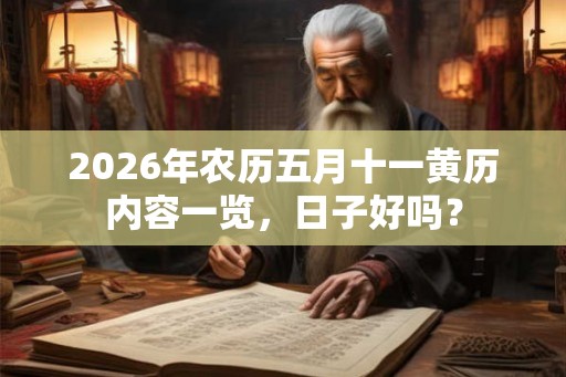 2026年农历五月十一黄历内容一览，日子好吗？