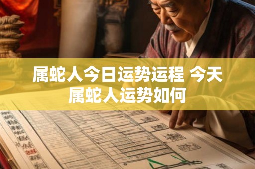 属蛇人今日运势运程 今天属蛇人运势如何