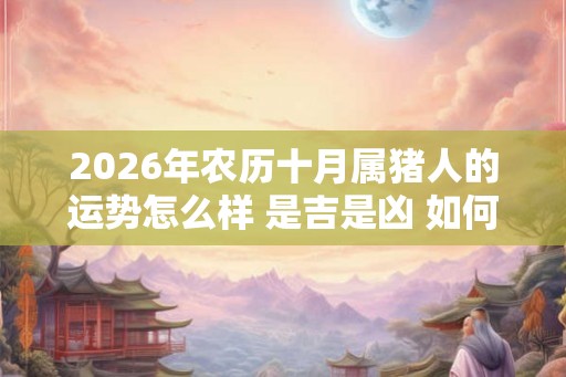 2026年农历十月属猪人的运势怎么样 是吉是凶 如何开运