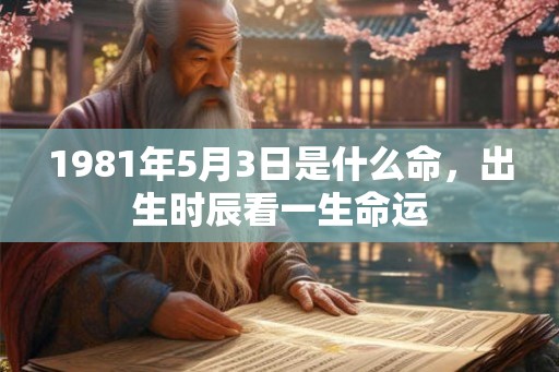 1981年5月3日是什么命，出生时辰看一生命运