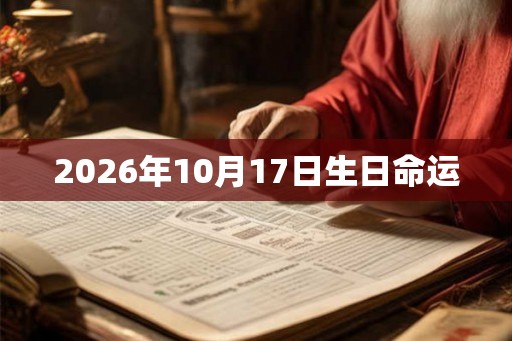 2026年10月17日生日命运