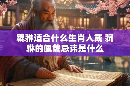 貔貅适合什么生肖人戴 貔貅的佩戴忌讳是什么