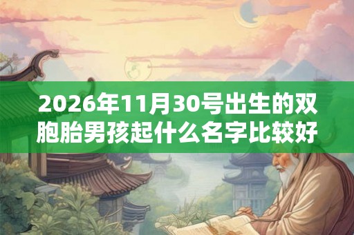 2026年11月30号出生的双胞胎男孩起什么名字比较好,五行属什么 2026年11月30号出生的双胞胎男孩起什么名字比较好,五行属什么