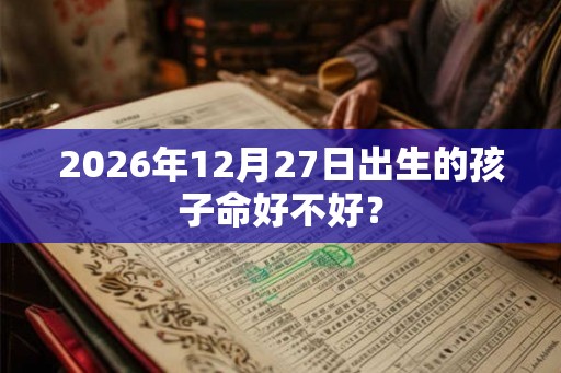 2026年12月27日出生的孩子命好不好？