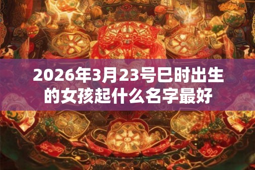 2026年3月23号巳时出生的女孩起什么名字最好