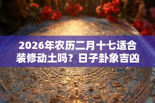 2026年农历二月十七适合装修动土吗？日子卦象吉凶？