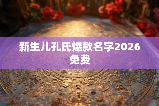 新生儿孔氏爆款名字2026免费