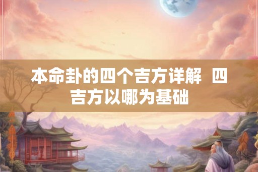 本命卦的四个吉方详解  四吉方以哪为基础