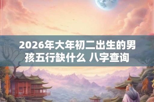 2026年大年初二出生的男孩五行缺什么 八字查询 2026年大年初二出生的男孩五行缺什么 八字查询