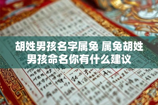 胡姓男孩名字属兔 属兔胡姓男孩命名你有什么建议