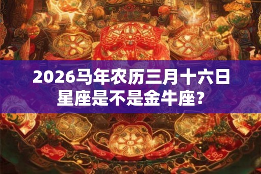 2026马年农历三月十六日星座是不是金牛座？