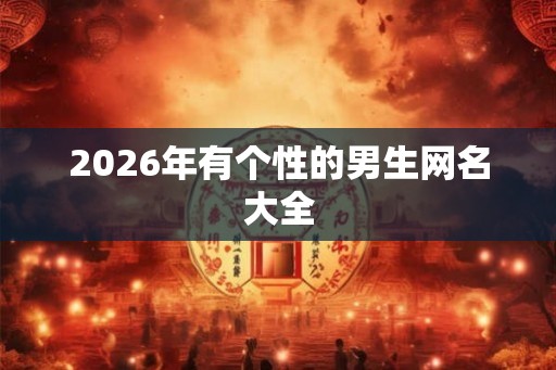 2026年有个性的男生网名大全