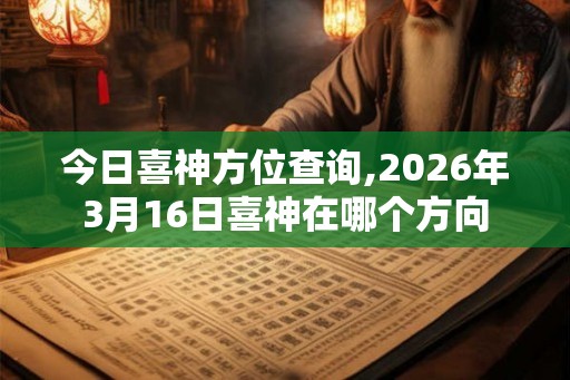今日喜神方位查询,2026年3月16日喜神在哪个方向
