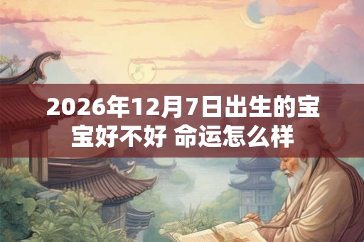 2026年12月7日出生的宝宝好不好 命运怎么样