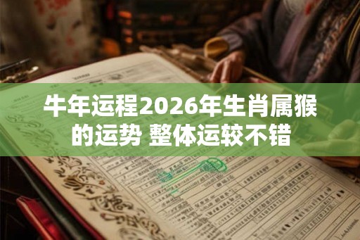 牛年运程2026年生肖属猴的运势 整体运较不错