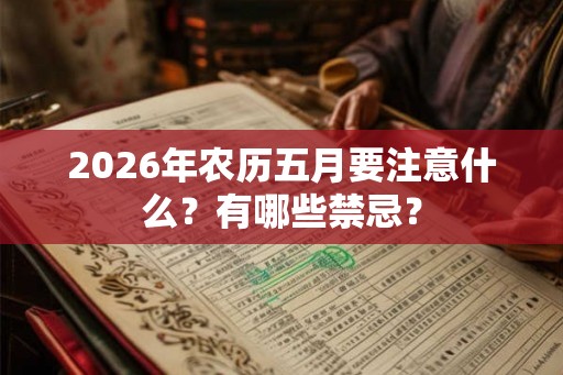 2026年农历五月要注意什么？有哪些禁忌？